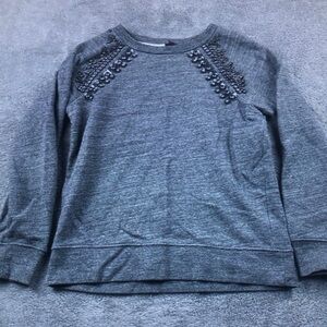 Embellished Grey Crewneck Sweatshirt